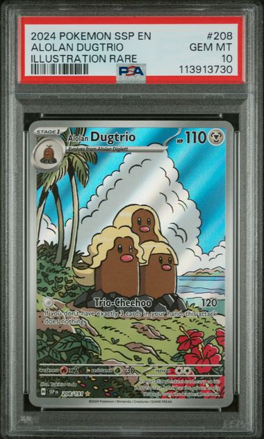 Alolan Dugtrio Surging Sparks 208/191 PSA 10