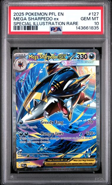 MEGA Sharpedo EX SIR Phantasmal Flames 127/094 PSA 10
