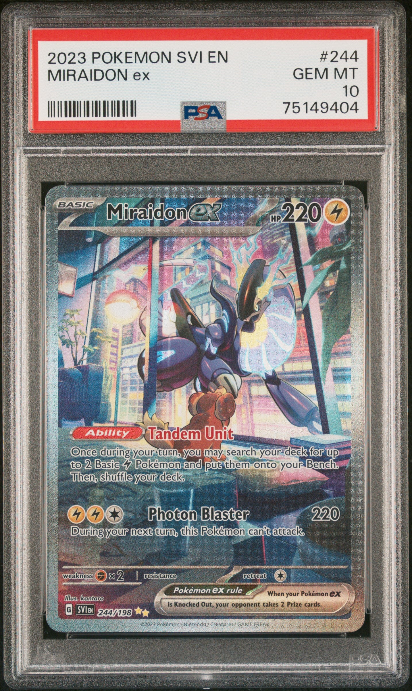 Miraidon ex Scarlet & Violet 244/198 PSA 10