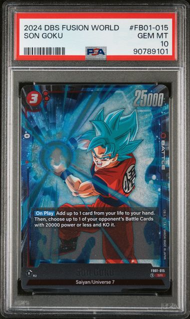 dragon ball super card game fusion world awakened pulse Son Goku Fusion World Awakened Pulse FB01-015 PSA 10