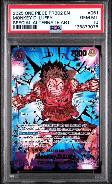 Monkey.D.Luffy SP Premium Booster - The Best Vol.2 EB02-061 PSA 10