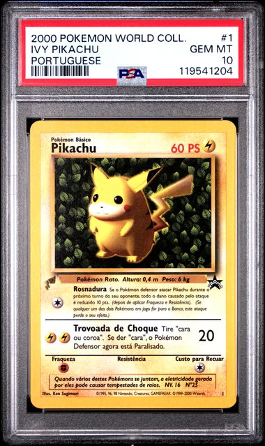 Pikachu (Portuguese) 2000 World Collection Promo 1 PSA 10