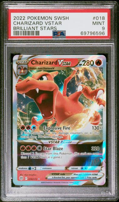 Charizard VSTAR Brilliant Stars 018/172 PSA 9