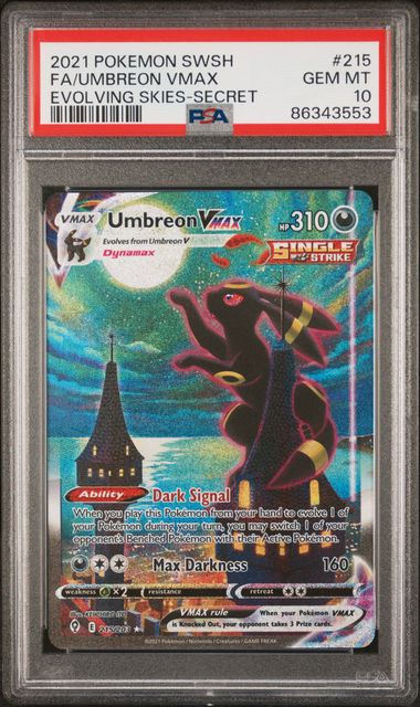 Umbreon VMAX Alternate Art Evolving Skies 215/203 PSA 10
