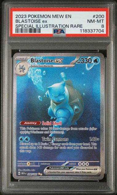Blastoise ex Pokemon 151 200/165 PSA 8