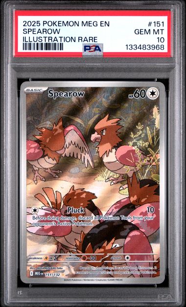 Spearow Illustration Rare Mega Evolution 151/132 PSA 10
