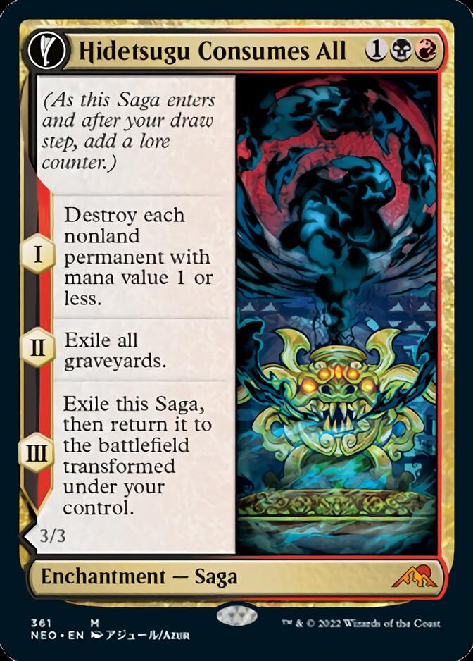 Hidetsugu Consumes All // Vessel of the All-Consuming (NEO-361) - Kamigawa: Neon Dynasty: (Showcase, fandfc) Foil