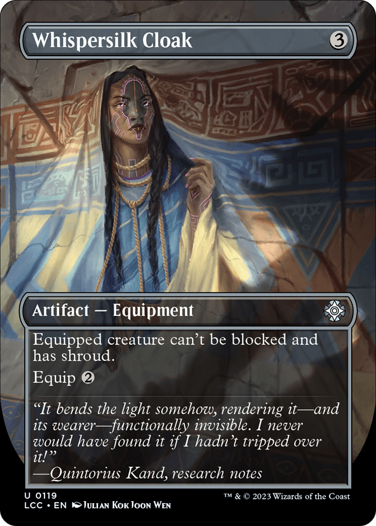 Whispersilk Cloak (LCC-119) - The Lost Caverns of Ixalan Commander (Borderless)