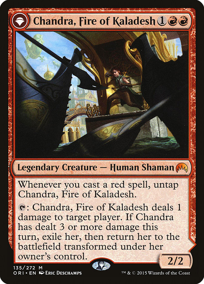 Chandra, Fire of Kaladesh // Chandra, Roaring Flame (ORI-135) - Magic Origins: (originpwdfc) Foil