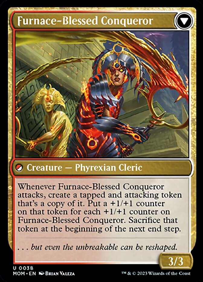 Sun-Blessed Guardian // Furnace-Blessed Conqueror (MOM-038) - March of the Machine Foil