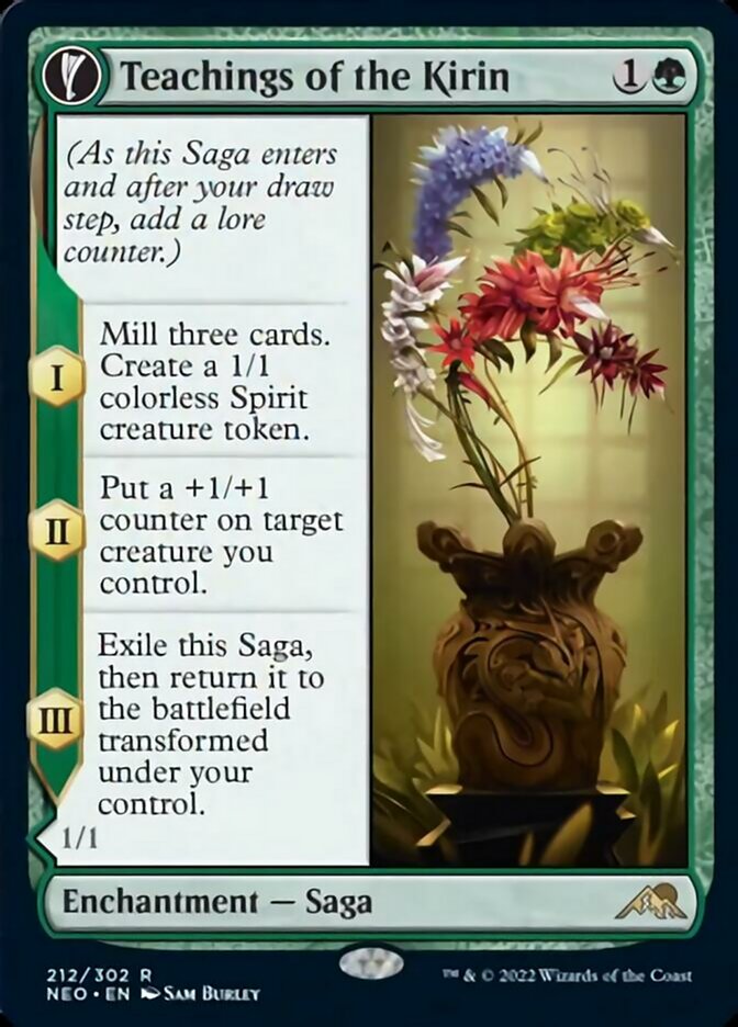 Teachings of the Kirin // Kirin-Touched Orochi (NEO-212) - Kamigawa: Neon Dynasty: (fandfc, enchantment) Foil