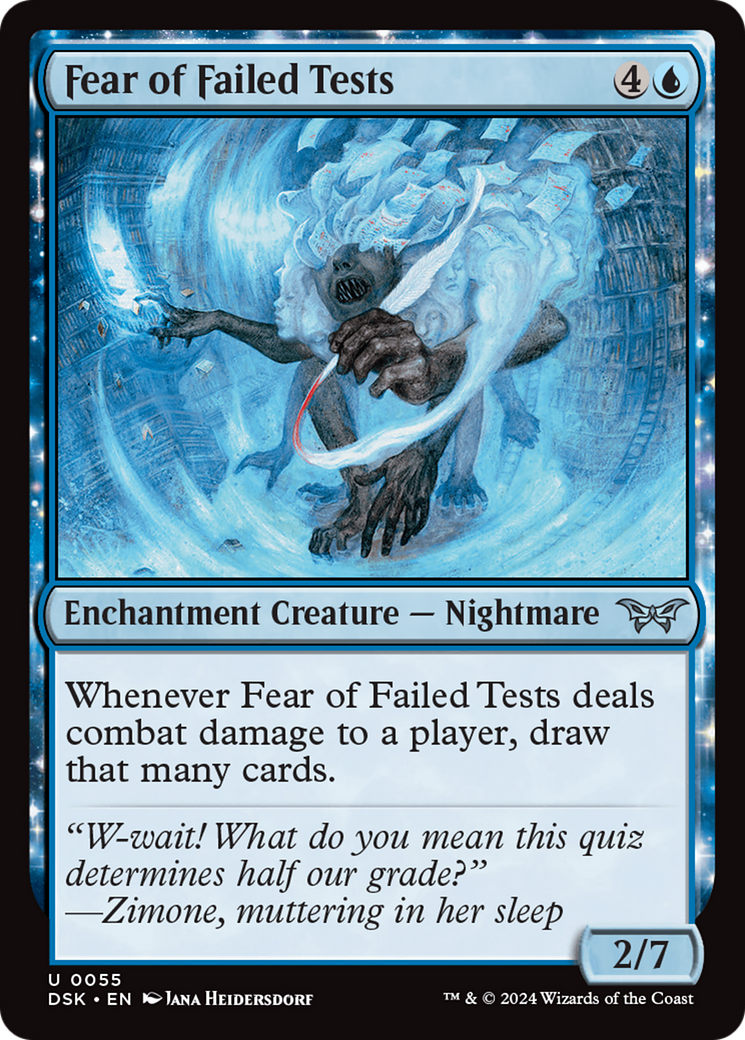 Fear of Failed Tests (DSK-055) - Duskmourn: House of Horror: (enchantment)