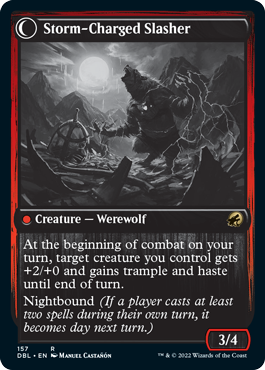 Reckless Stormseeker // Storm-Charged Slasher (DBL-157) - Innistrad: Double Feature: (Double Faced Transform) Foil