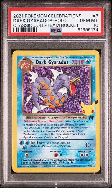 Dark Gyarados Holo Celebrations Classic Collection 8/82 PSA 10