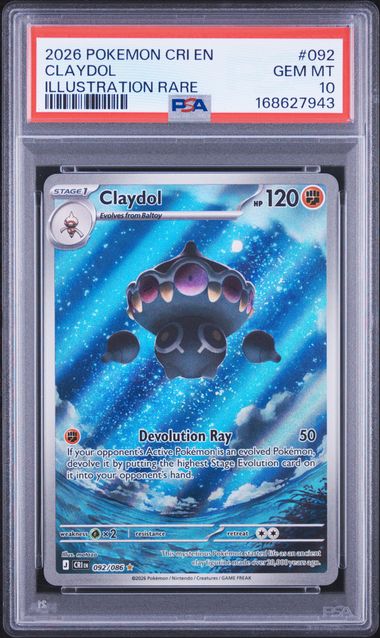 Claydol Illustration Rare ME04 Chaos Rising 092/086 PSA 10