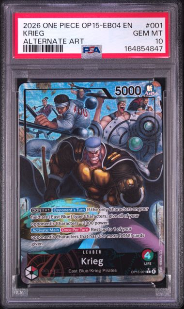 Krieg Alternate Art Leader Adventure on Kami's island (OP15-001) PSA 10