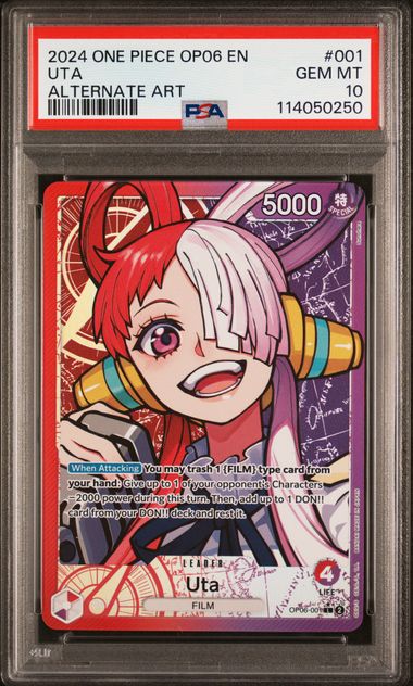Uta Alternate Art OP06 Wings of the Captain OP06-001 PSA 10