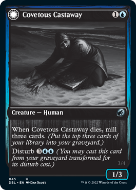 Covetous Castaway // Ghostly Castigator (DBL-045) - Innistrad: Double Feature: (Double Faced Transform) Foil