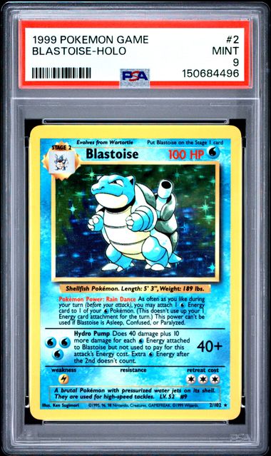Blastoise Holofoil Base Set 2/102 PSA 9