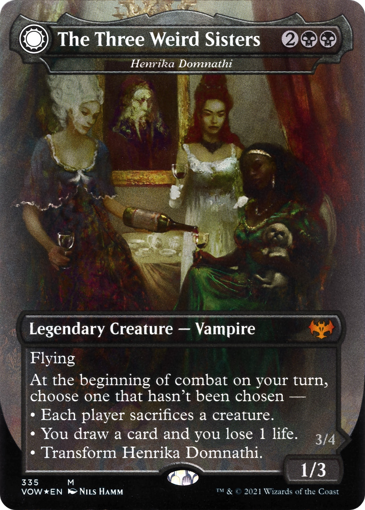 Henrika Domnathi // Henrika, Infernal Seer (VOW-335) - Innistrad: Crimson Vow: (Double Faced Transform) (Borderless) Foil