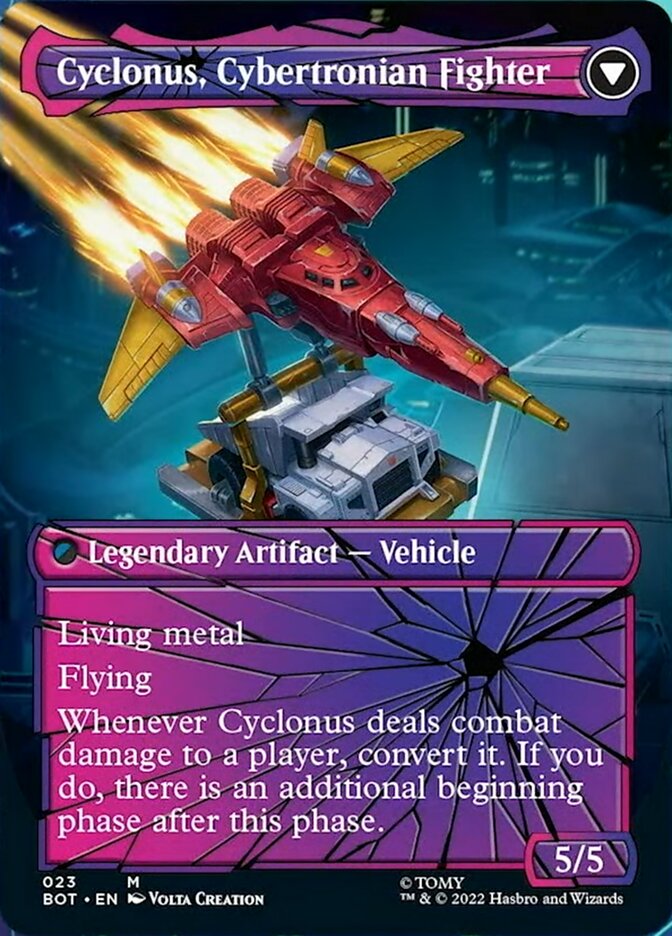 Cyclonus, the Saboteur // Cyclonus, Cybertronian Fighter (BOT-023) - Transformers: (convertdfc, shatteredglass) (Borderless) Foil
