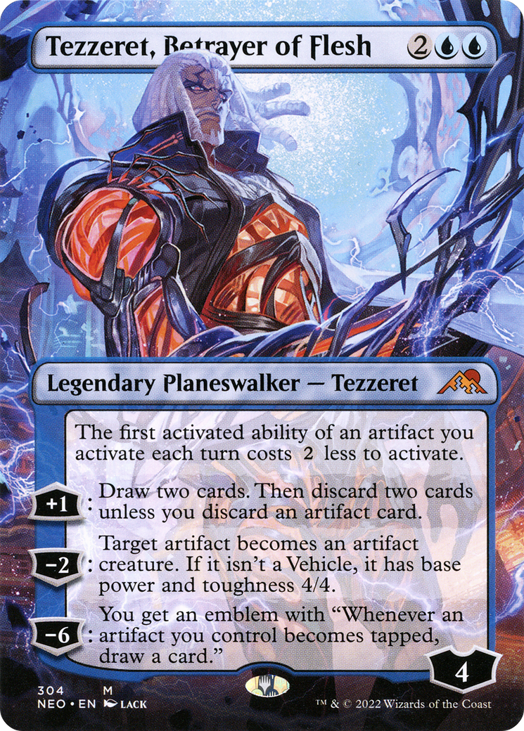 Tezzeret, Betrayer of Flesh (NEO-304) - Kamigawa: Neon Dynasty (Borderless)
