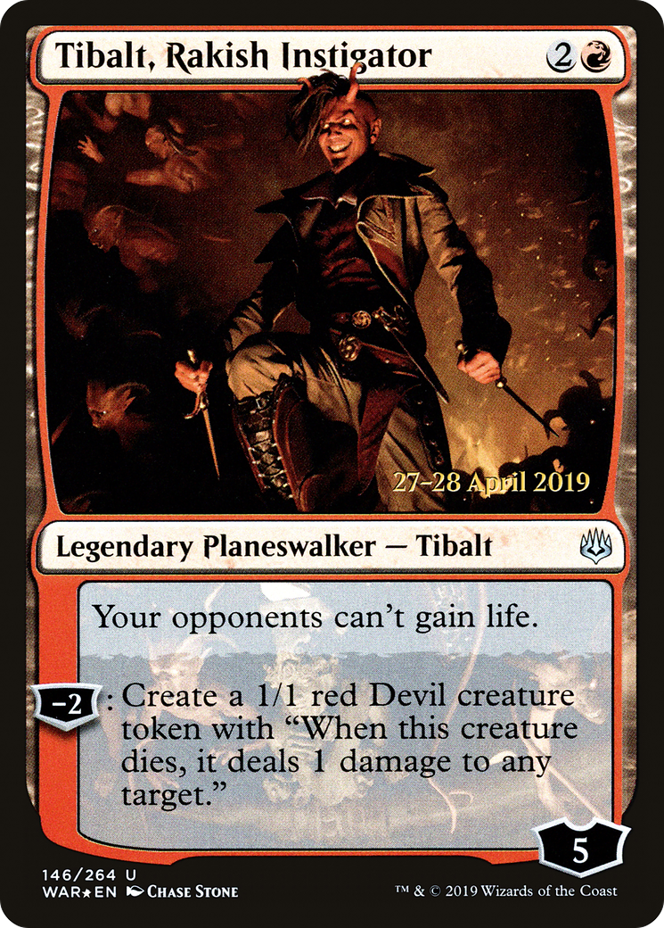 Tibalt, Rakish Instigator (PRE-146S) - War of the Spark Promos Foil