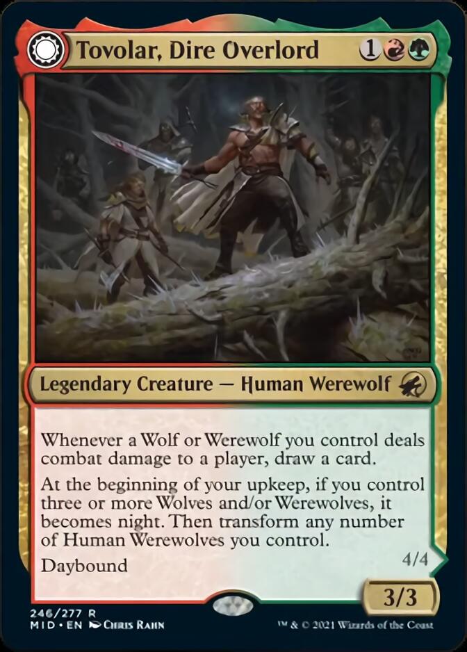Tovolar, Dire Overlord // Tovolar, the Midnight Scourge (MID-246) - Innistrad: Midnight Hunt: (Double Faced Transform) Foil
