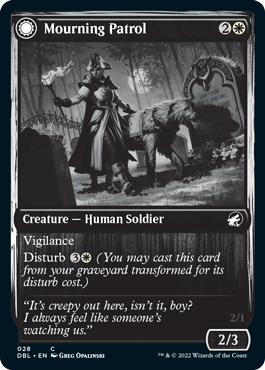 Mourning Patrol // Morning Apparition (DBL-028) - Innistrad: Double Feature: (Double Faced Transform) Foil