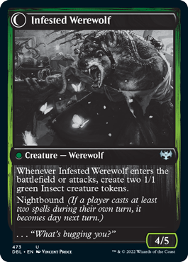 Infestation Expert // Infested Werewolf (DBL-473) - Innistrad: Double Feature: (Double Faced Transform) Foil