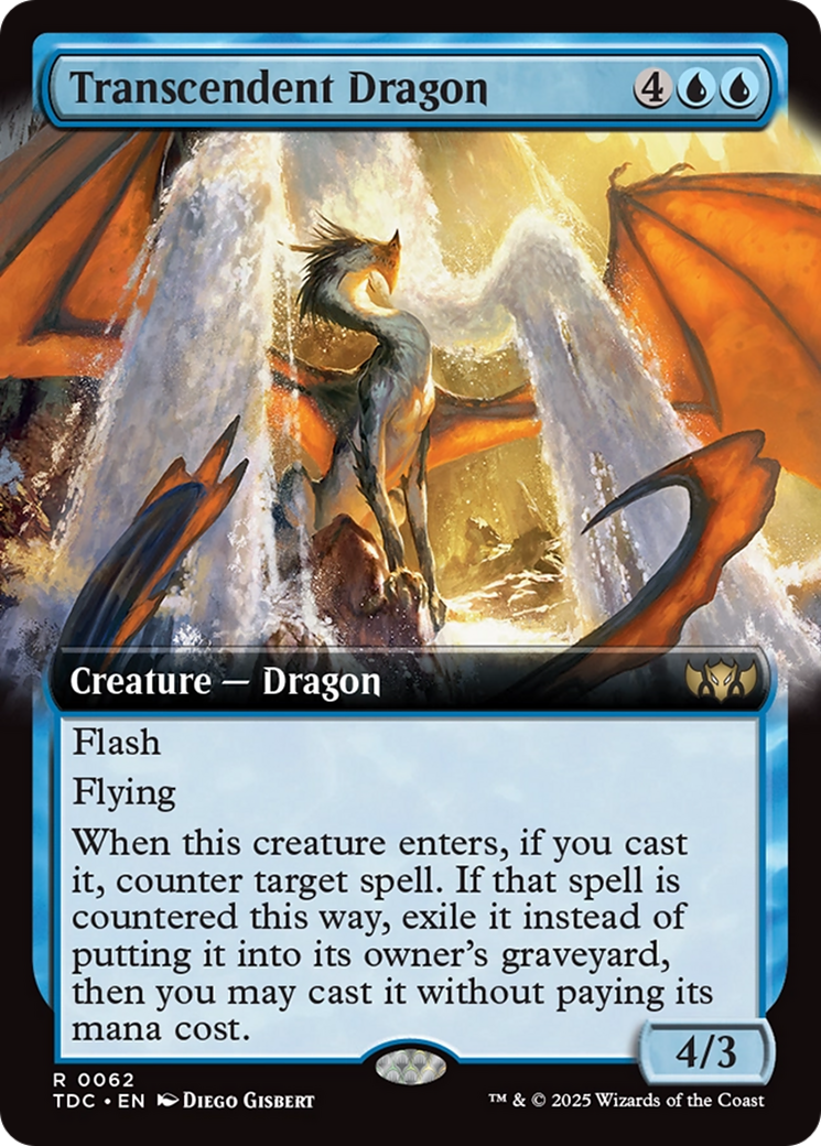 Transcendent Dragon (TDC-062) - Commander: Tarkir: Dragonstorm: (Extended Art)