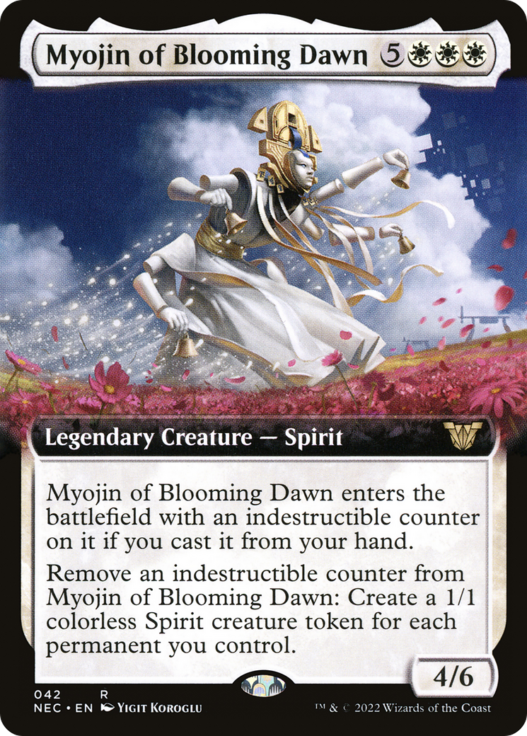 Myojin of Blooming Dawn (NEC-042) - Neon Dynasty Commander: (Extended Art)