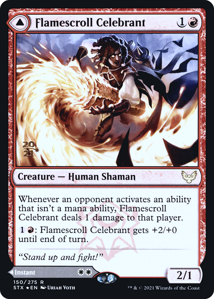 Flamescroll Celebrant // Revel in Silence (PRE-150S) - Strixhaven: School of Mages Promos Foil