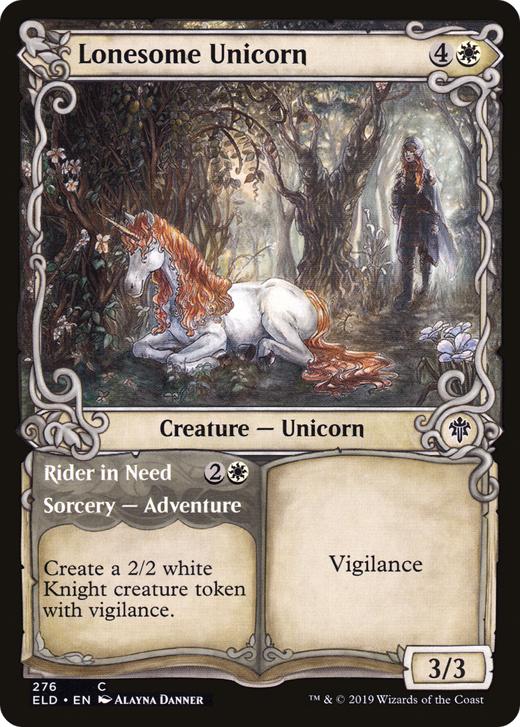 Lonesome Unicorn // Rider in Need (ELD-276) - Throne of Eldraine: (Showcase)