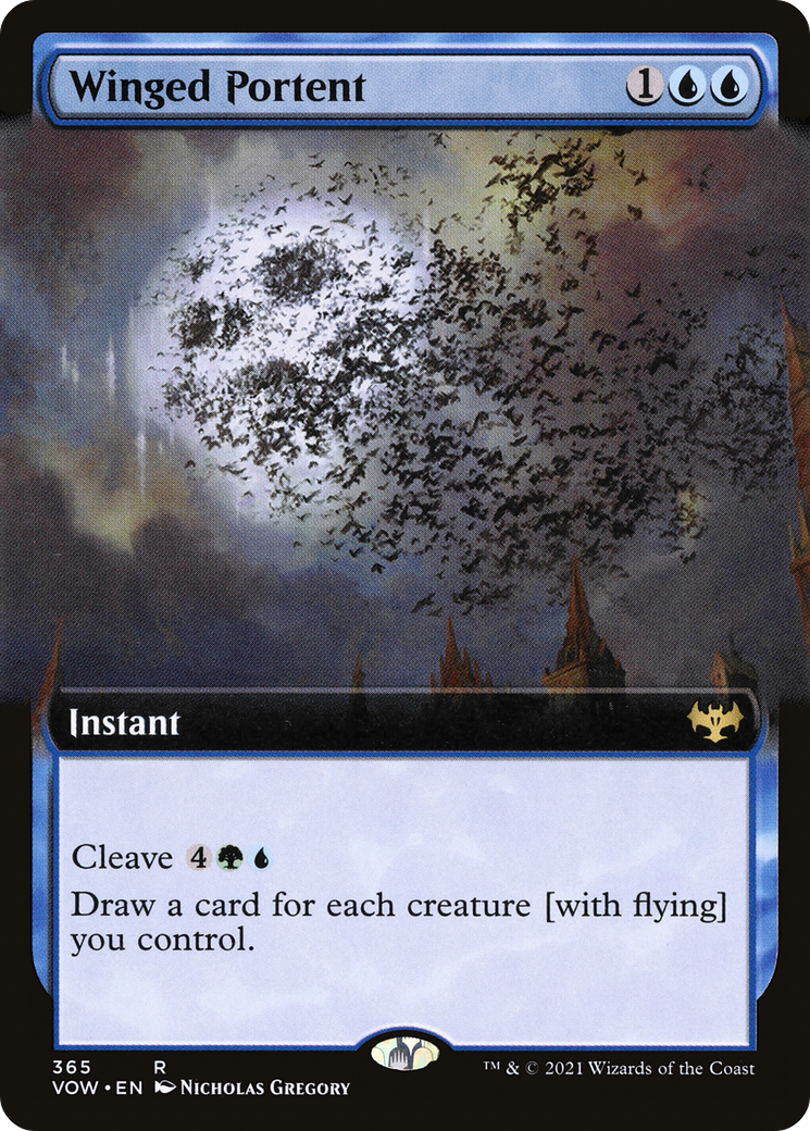 Winged Portent (VOW-365) - Innistrad: Crimson Vow: (Extended Art)