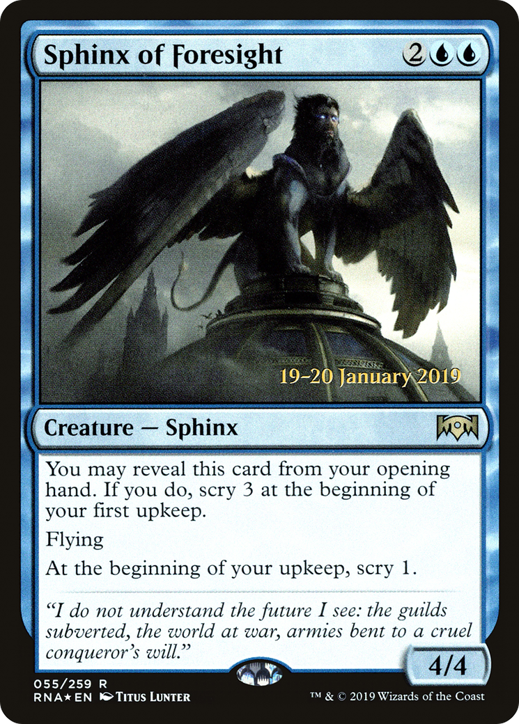 Sphinx of Foresight (PRE-55S) - Ravnica Allegiance Promos Foil