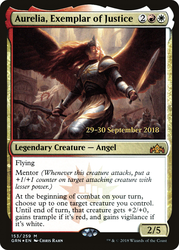 Aurelia, Exemplar of Justice (PRE-153S) - Guilds of Ravnica Promos Foil