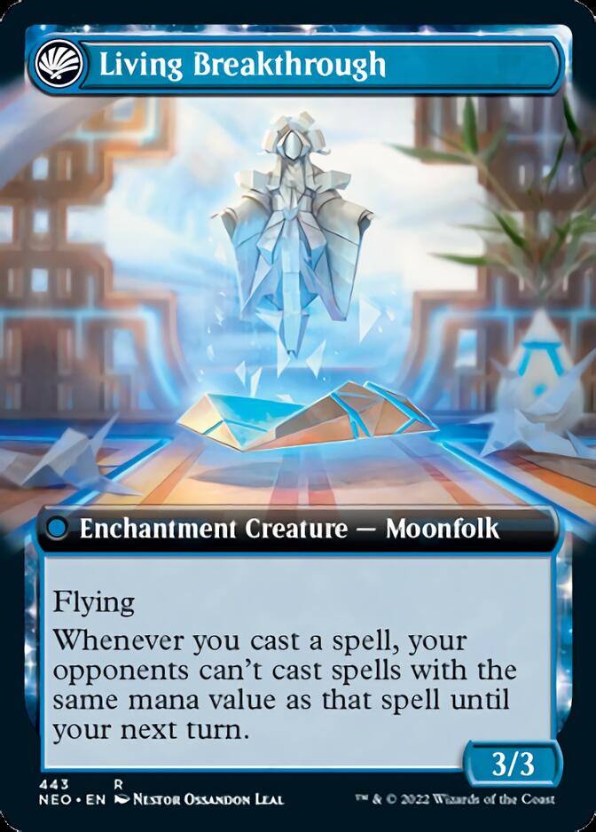 Inventive Iteration // Living Breakthrough (NEO-443) - Kamigawa: Neon Dynasty: (Extended Art, fandfc, enchantment) Foil