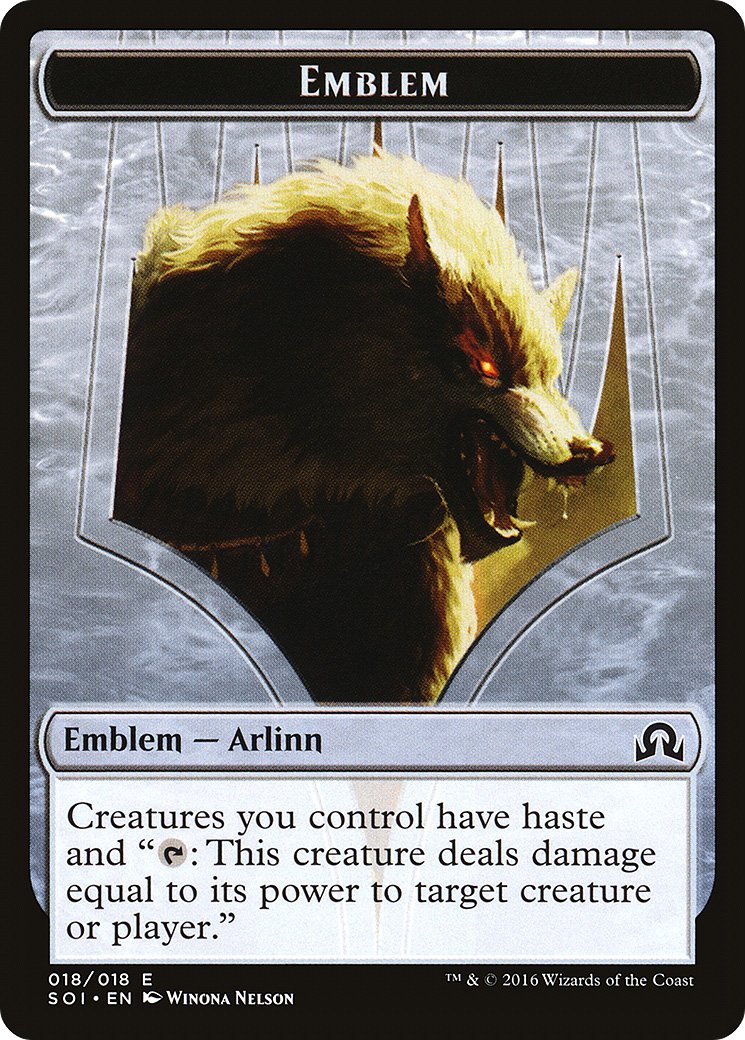 Arlinn, Embraced by the Moon Emblem (SOI-018) - Shadows over Innistrad Tokens