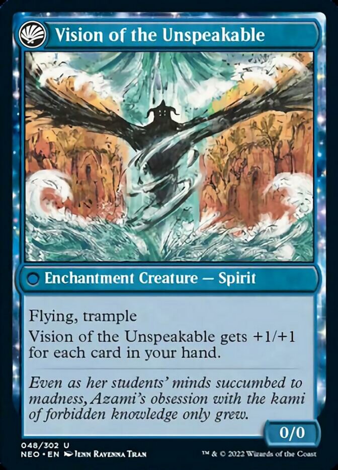 Behold the Unspeakable // Vision of the Unspeakable (NEO-048) - Kamigawa: Neon Dynasty: (fandfc, enchantment) Foil