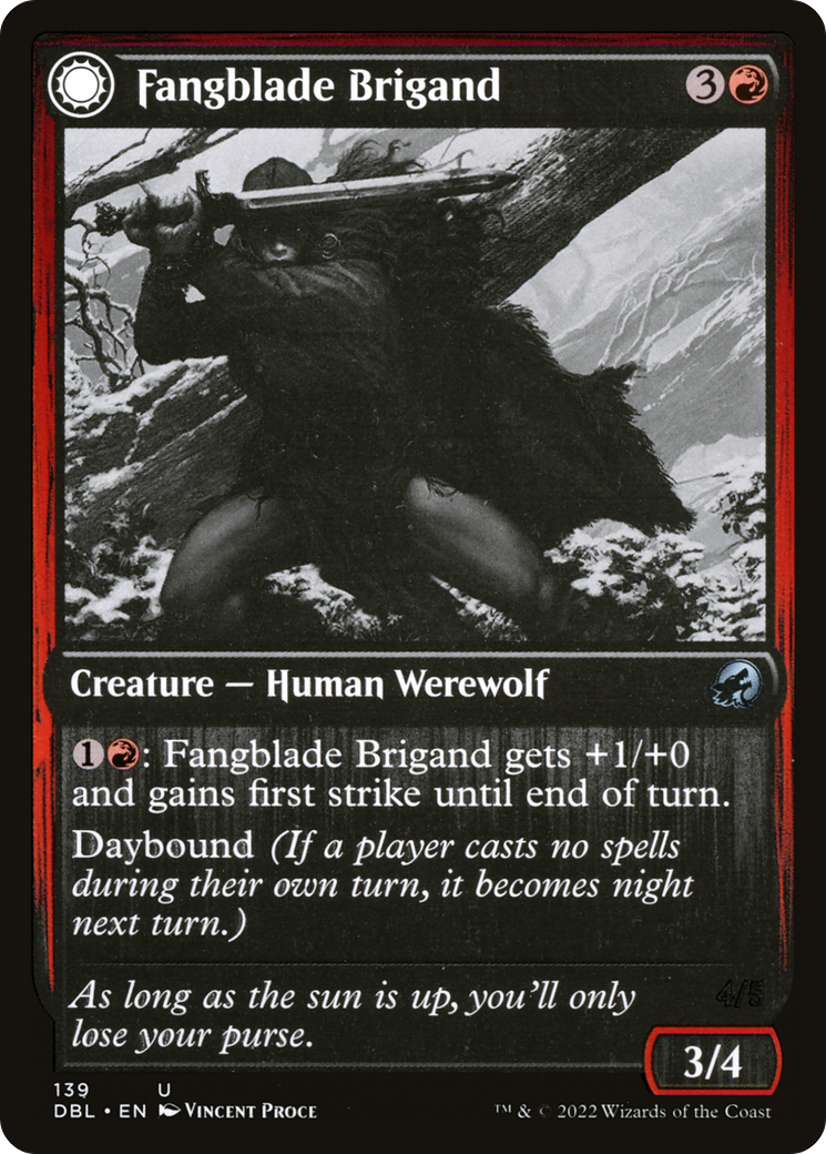 Fangblade Brigand // Fangblade Eviscerator (DBL-139) - Innistrad: Double Feature: (Double Faced Transform) Foil