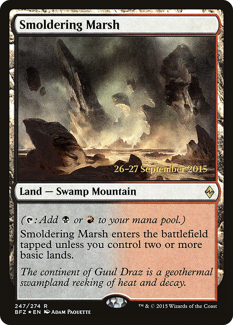 Smoldering Marsh (PRE-247S) - Battle for Zendikar Promos Foil