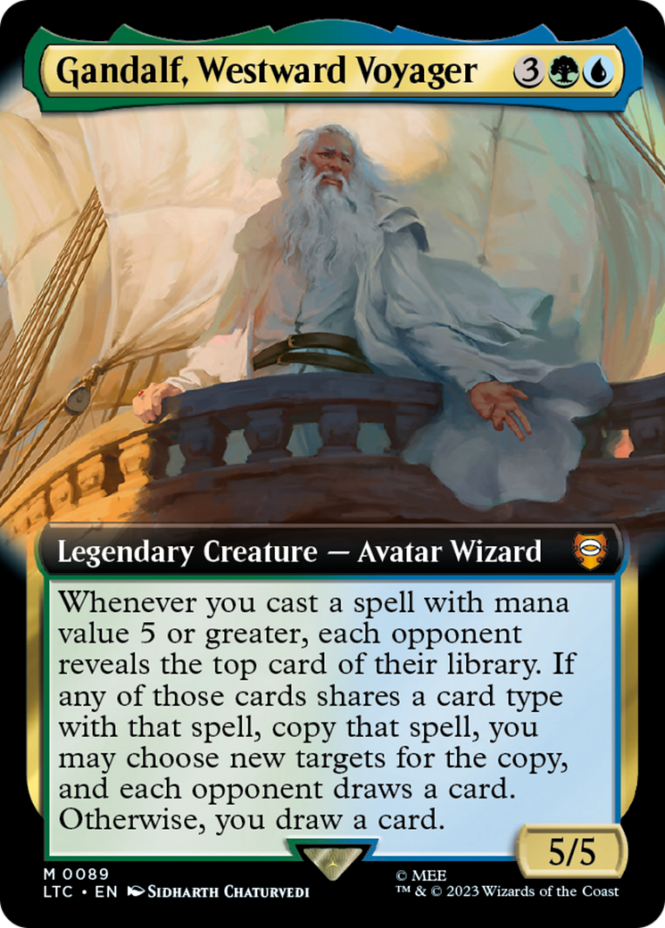 Gandalf, Westward Voyager (LTC-089) - Tales of Middle-earth Commander: (Extended Art) Foil