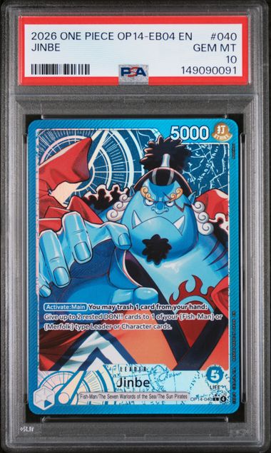 Jinbe Alternate Art The Azure Sea's Seven OP14-040 PSA 10