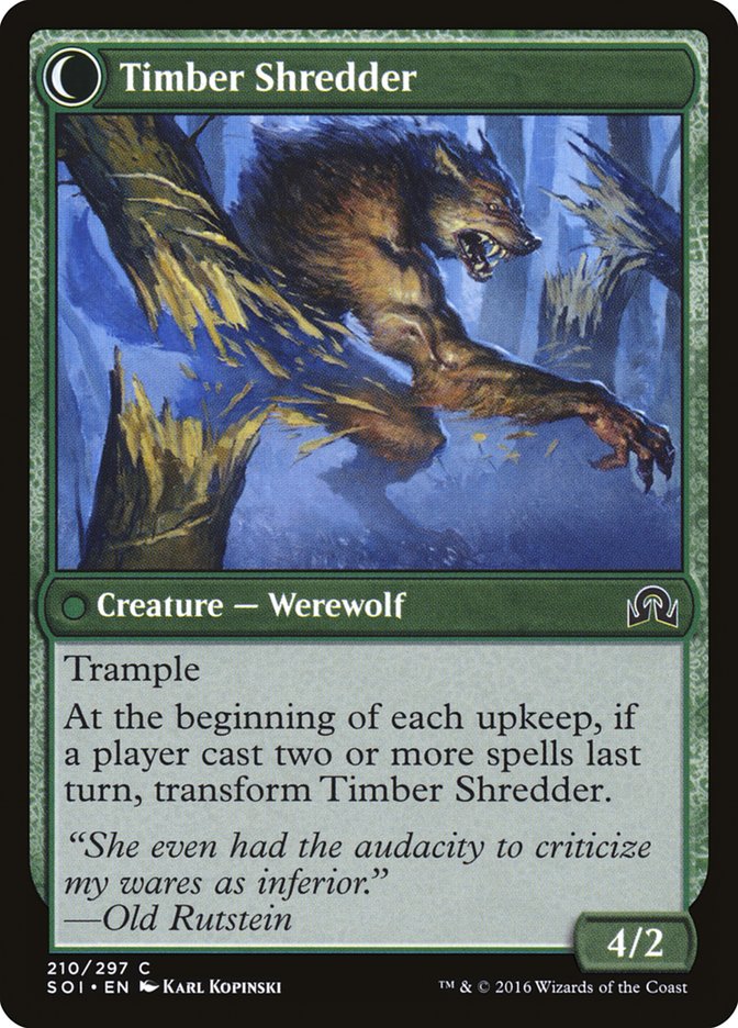 Hinterland Logger // Timber Shredder (SOI-210) - Shadows over Innistrad: (Double Faced Transform) Foil
