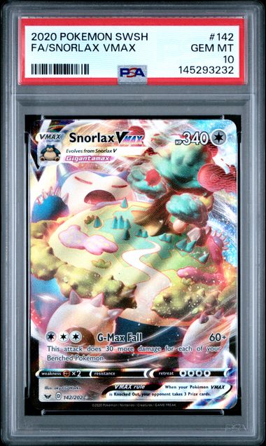 Snorlax VMAX Sword & Shield Base 142/202 PSA 10