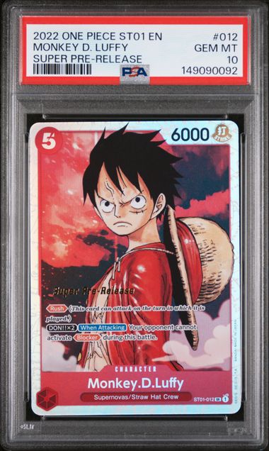 Monkey.D.Luffy Super Pre-Release ST01-012 PSA 10