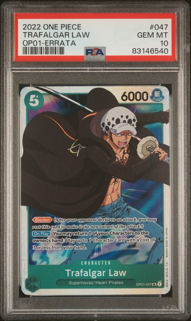 Trafalgar Law OP01-047 Errata PSA 10