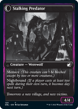 Shady Traveler // Stalking Predator (DBL-120) - Innistrad: Double Feature: (Double Faced Transform) Foil