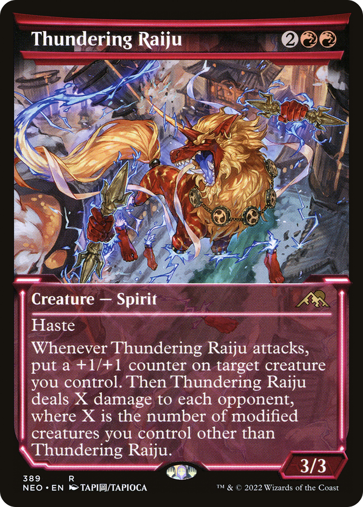Thundering Raiju (NEO-389) - Kamigawa: Neon Dynasty: (Showcase) Foil